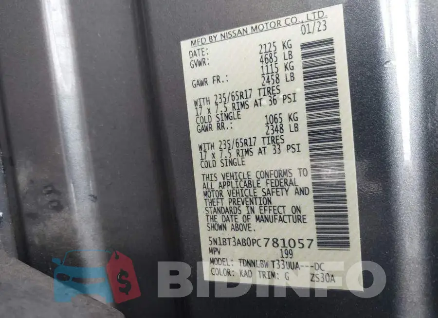 5N1BT3AB0PC781057 Photo# 9