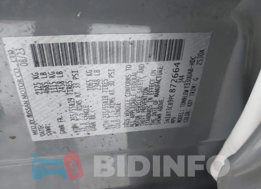 5N1BT3CB9PC872664 Photo# 9