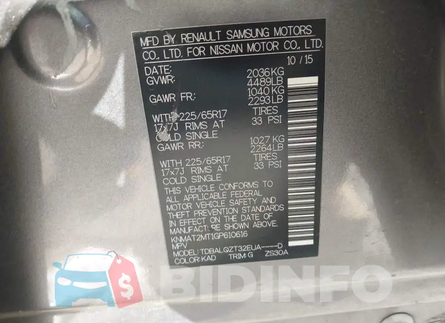 KNMAT2MT1GP610616 Photo# 9