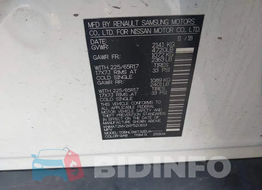 KNMAT2MV2KP520613 Photo# 9