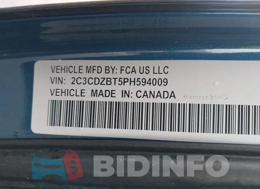 2C3CDZBT5PH594009 Photo# 9