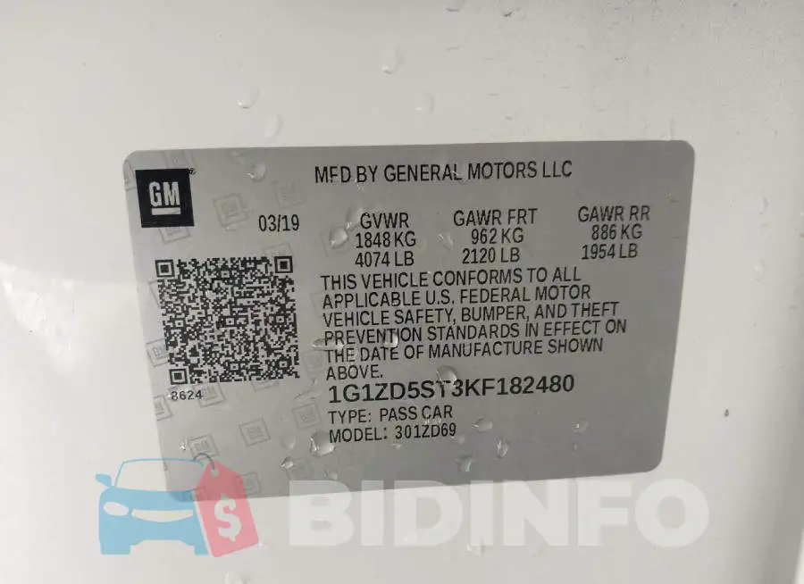 1G1ZD5ST3KF182480 Photo# 9