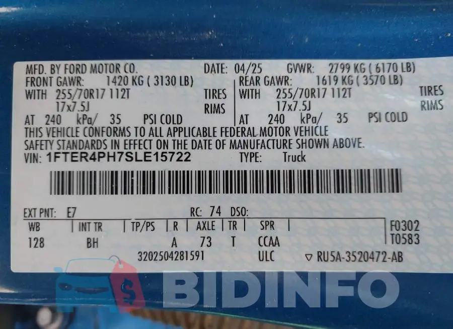 1FTER4PH7SLE15722 Photo# 9