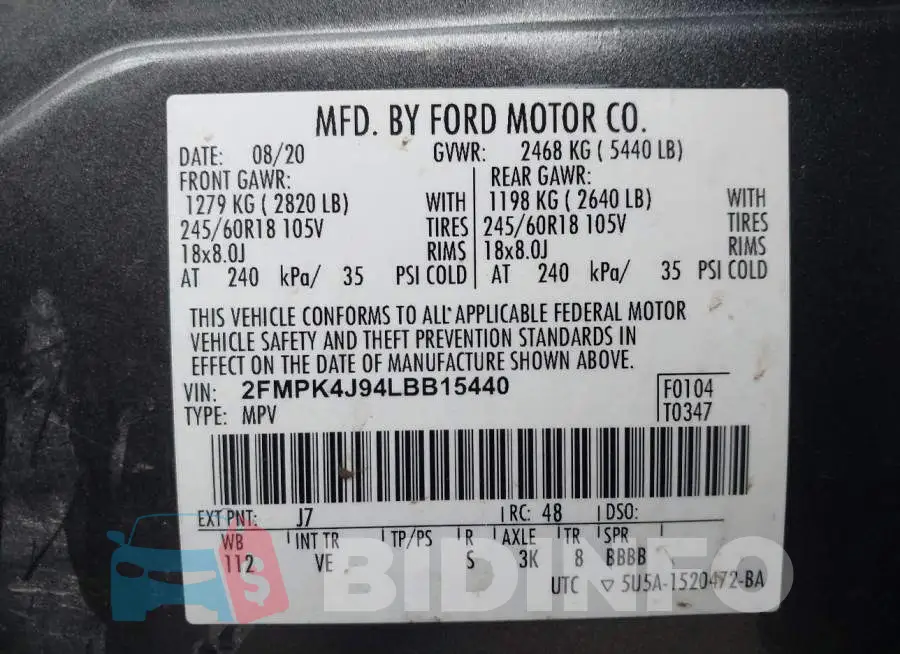 2FMPK4J94LBB15440 Photo# 9