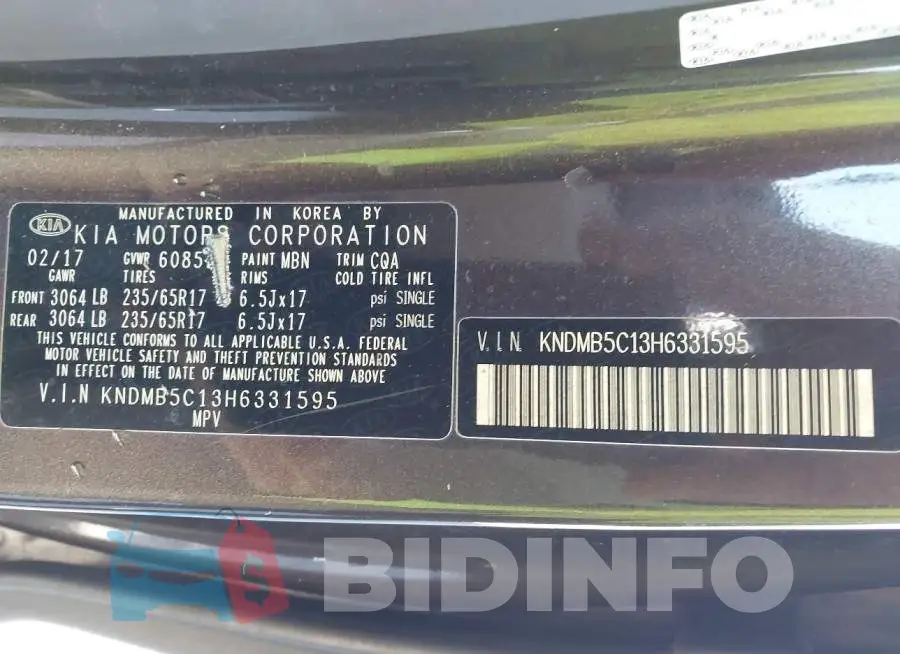 KNDMB5C13H6331595 Photo# 9
