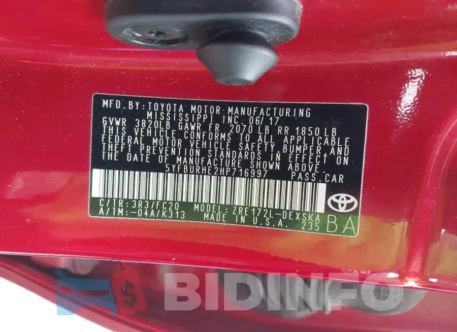 5YFBURHE2HP716997 Photo# 9
