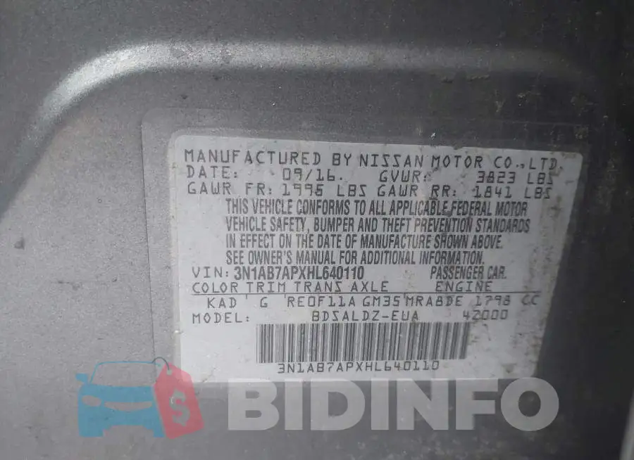 3N1AB7APXHL640110 Photo# 9