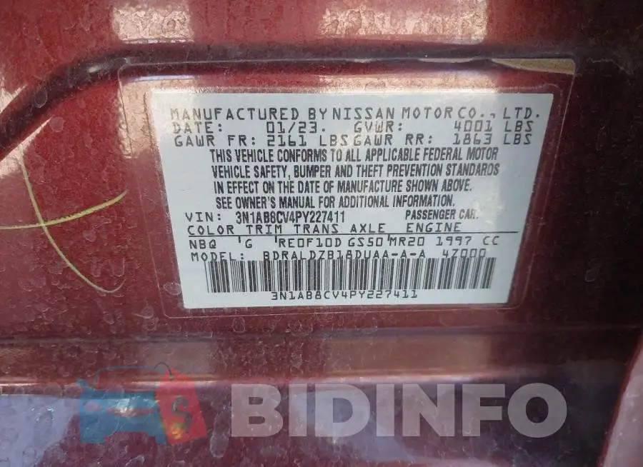 3N1AB8CV4PY227411 Photo# 9