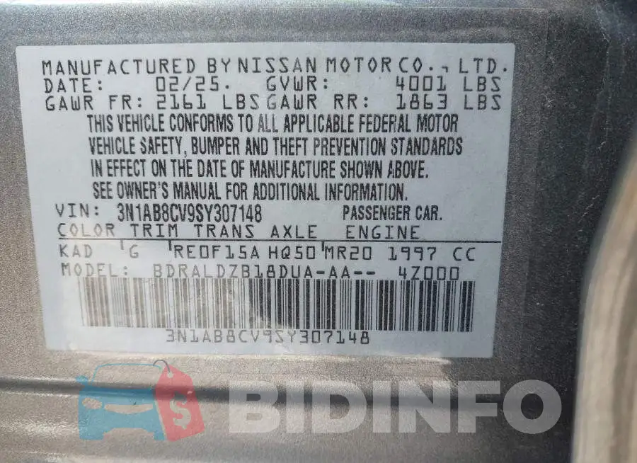 3N1AB8CV9SY307148 Photo# 9