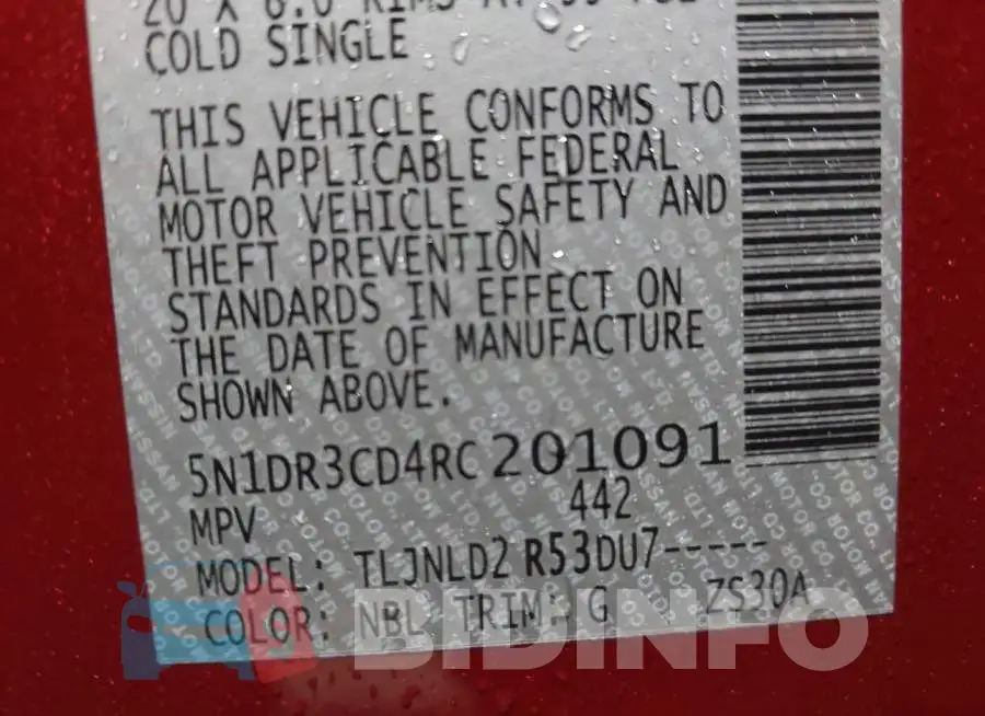 5N1DR3CD4RC201091 Photo# 9