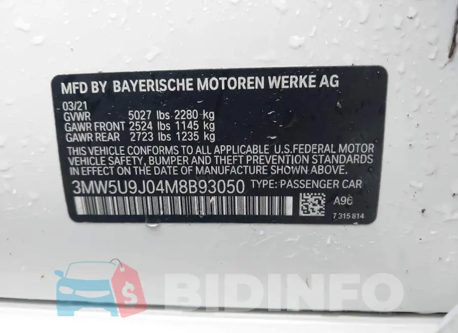 3MW5U9J04M8B93050 Photo# 9