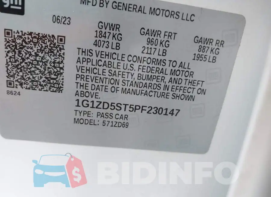 1G1ZD5ST5PF230147 Photo# 9