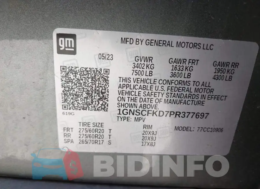 1GNSCFKD7PR377697 Photo# 9