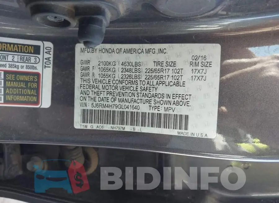 5J6RM4H79GL041640 Photo# 9