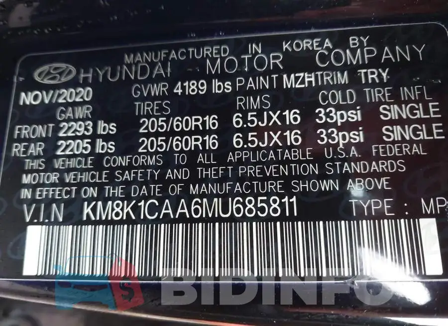 KM8K1CAA6MU685811 Photo# 9