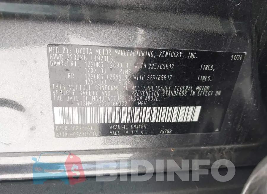 4T3MWRFV3SU166339 Photo# 9