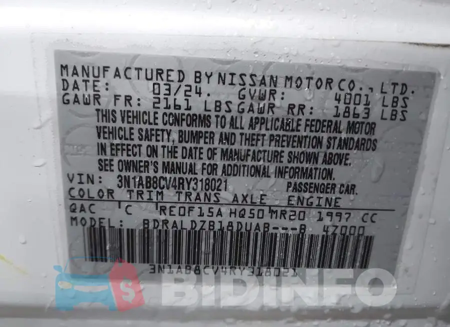 3N1AB8CV4RY318021 Photo# 9