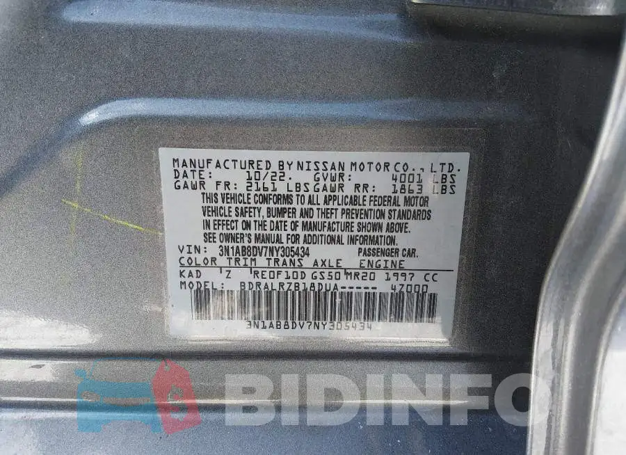 3N1AB8DV7NY305434 Photo# 9