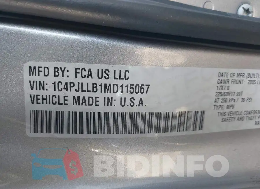 1C4PJLLB1MD115067 Photo# 9