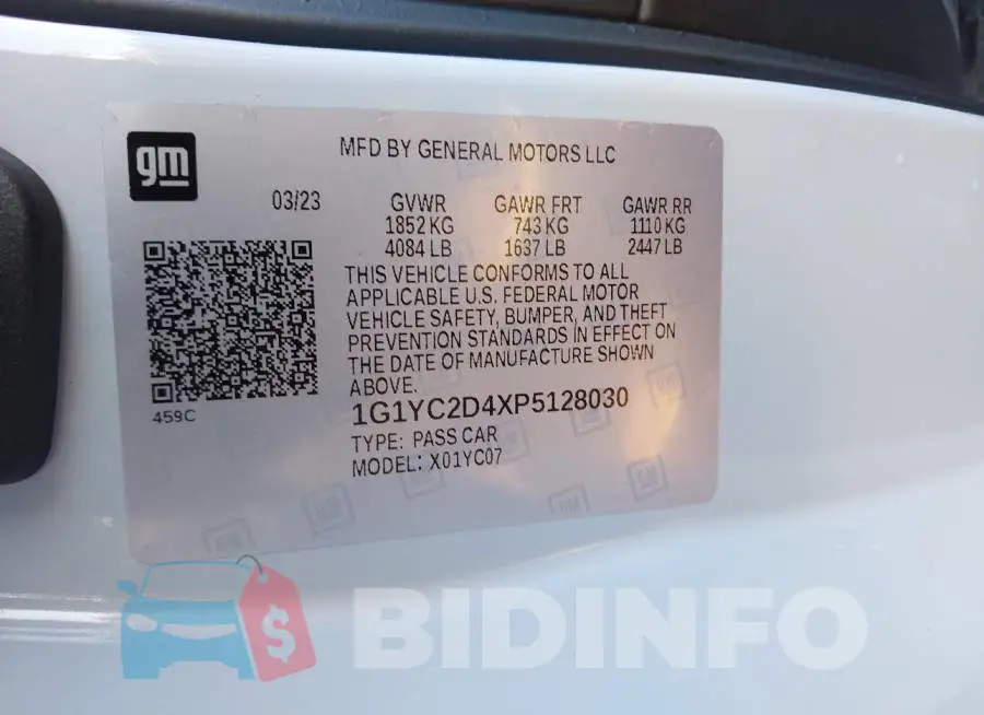 1G1YC2D4XP5128030 Photo# 9