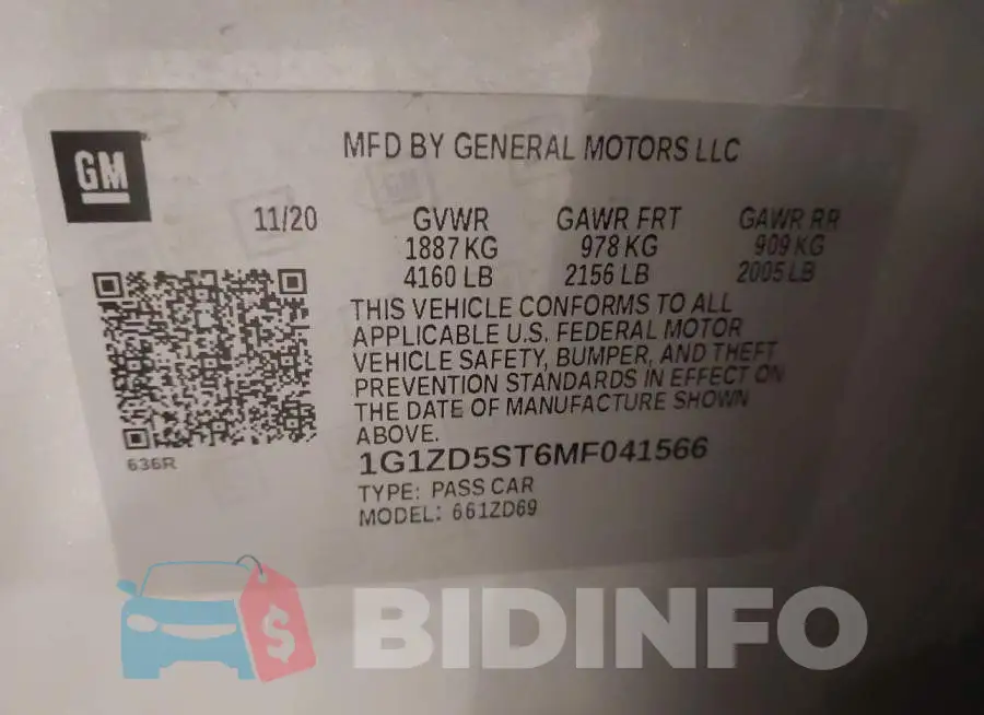 1G1ZD5ST6MF041566 Photo# 9