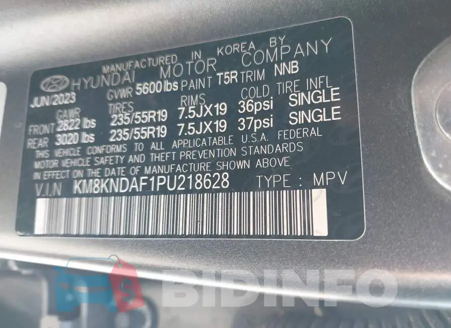 KM8KNDAF1PU218628 Photo# 9