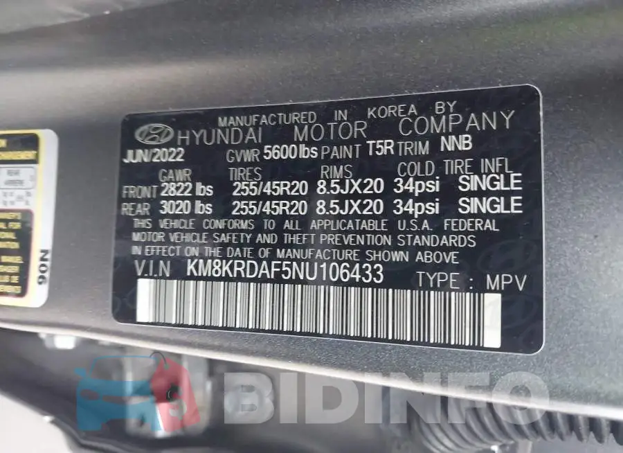 KM8KRDAF5NU106433 Photo# 9