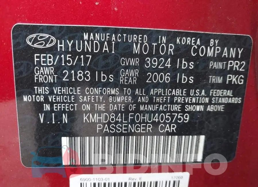 KMHD84LF0HU405759 Photo# 9