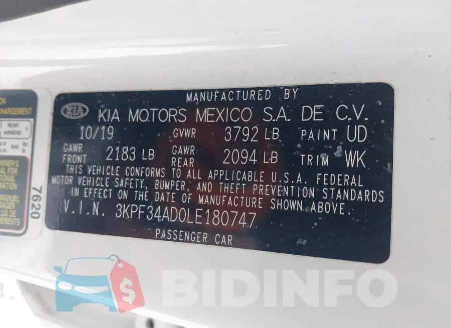 3KPF34AD0LE180747 Photo# 9