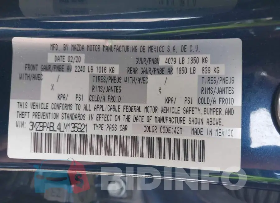 3MZBPABL4LM135921 Photo# 9