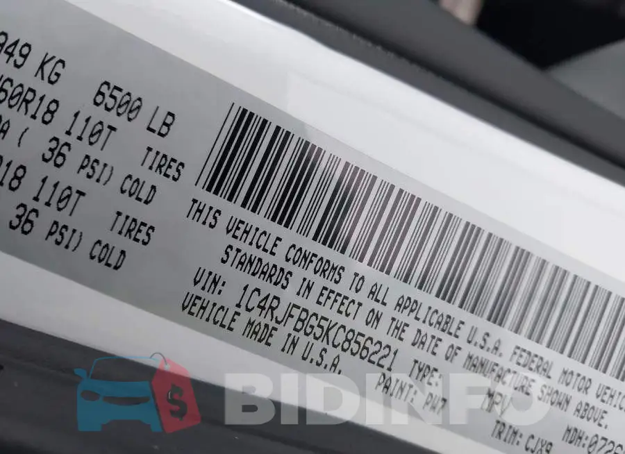 1C4RJFBG5KC856221 Photo# 9