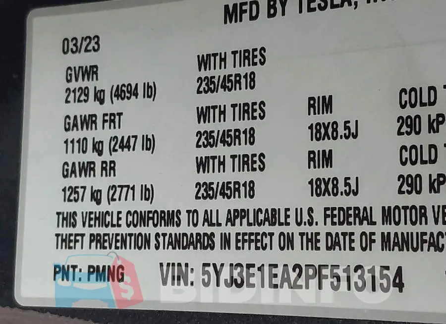 5YJ3E1EA2PF513154 Photo# 9