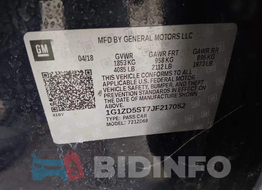 1G1ZD5ST7JF217052 Photo# 9