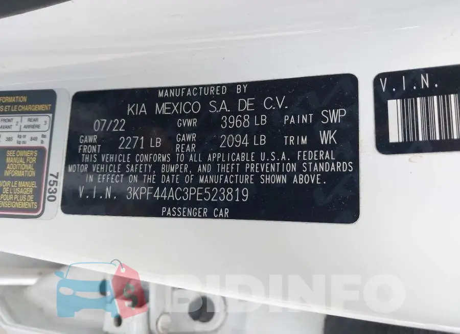 3KPF44AC3PE523819 Photo# 9