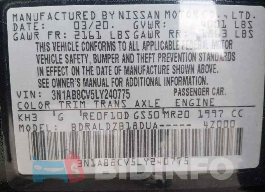 3N1AB8CV5LY240775 Photo# 9