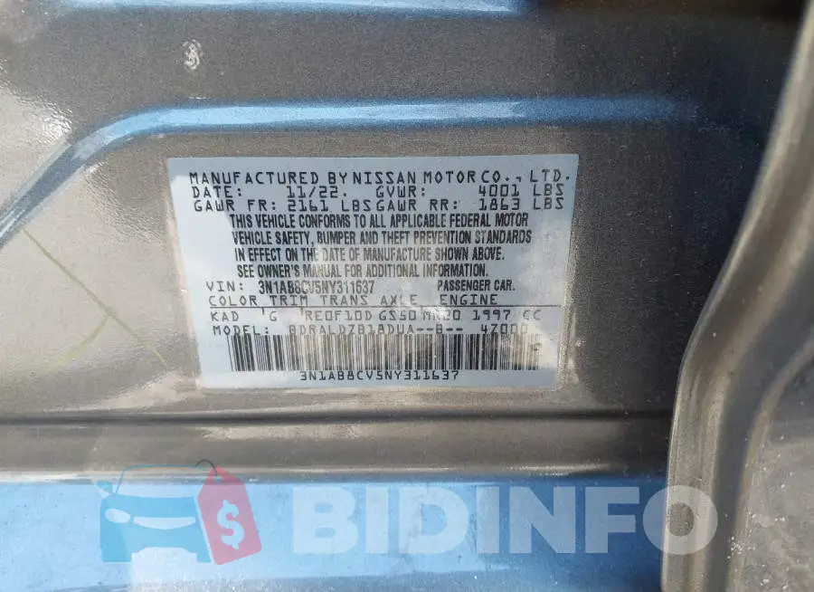 3N1AB8CV5NY311637 Photo# 9
