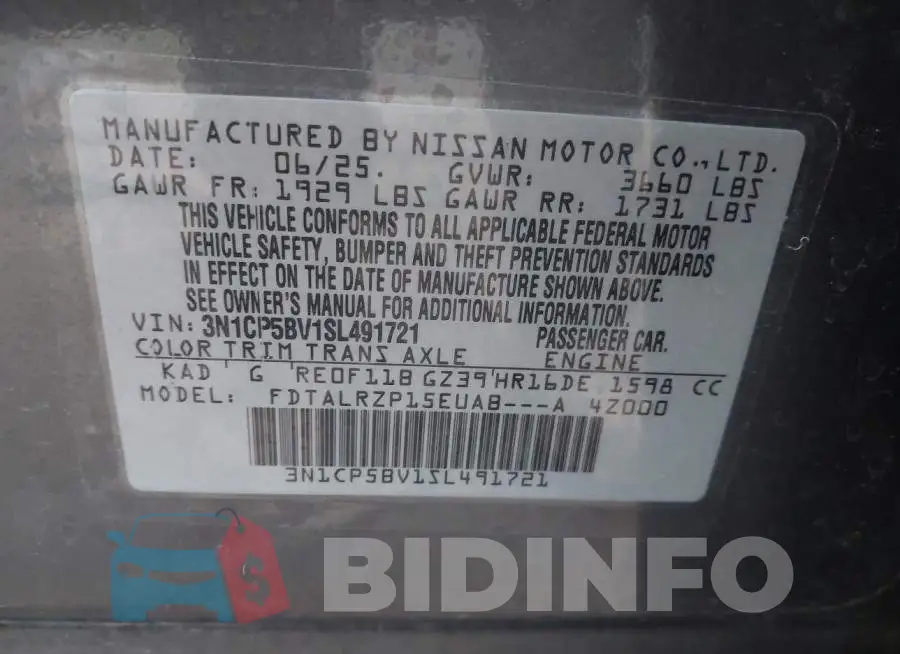 3N1CP5BV1SL491721 Photo# 9