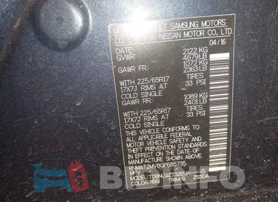 KNMAT2MV8GP685735 Photo# 9