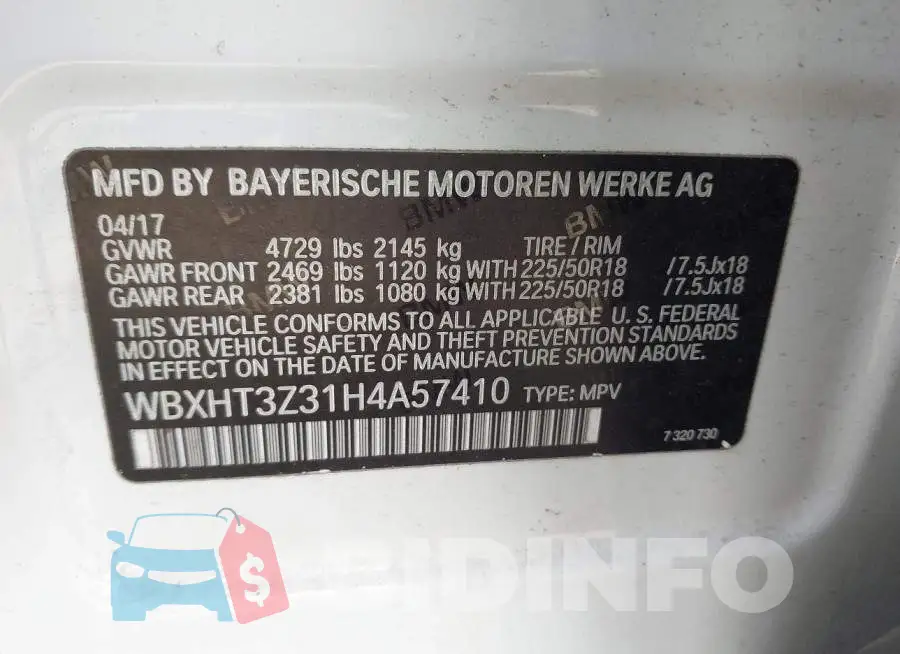 WBXHT3Z31H4A57410 Photo# 9