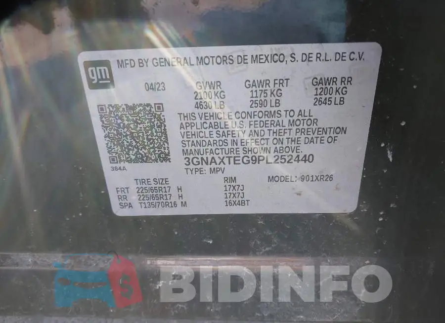 3GNAXTEG9PL252440 Photo# 9