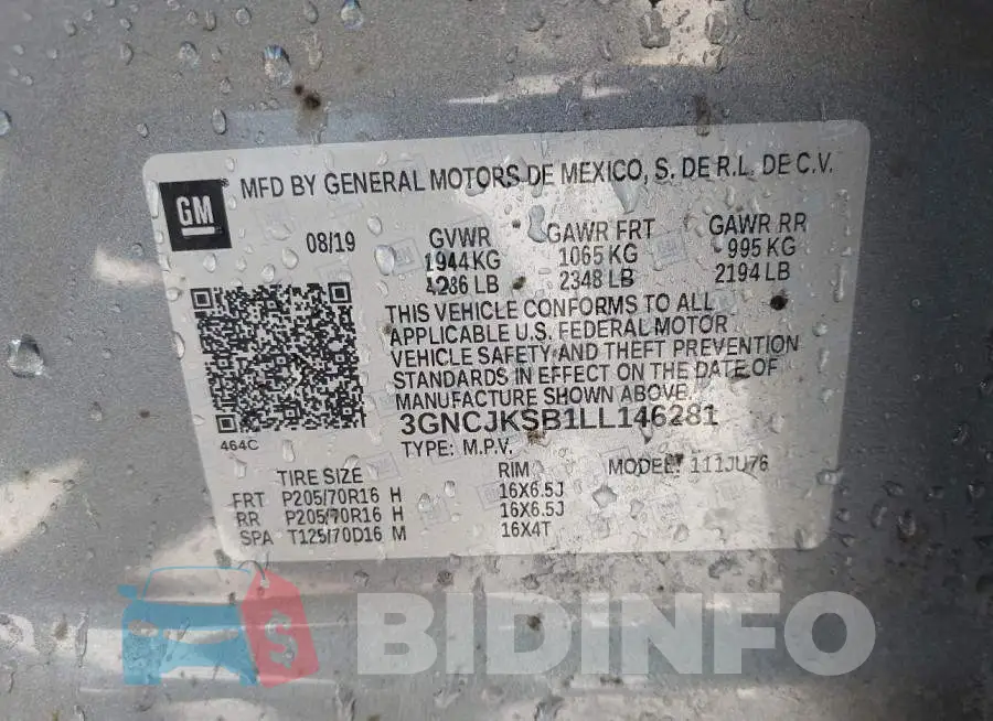 3GNCJKSB1LL146281 Photo# 9