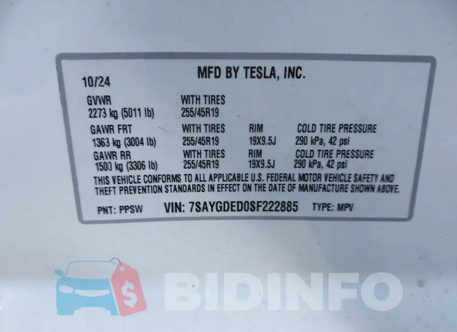 7SAYGDED0SF222885 Photo# 9