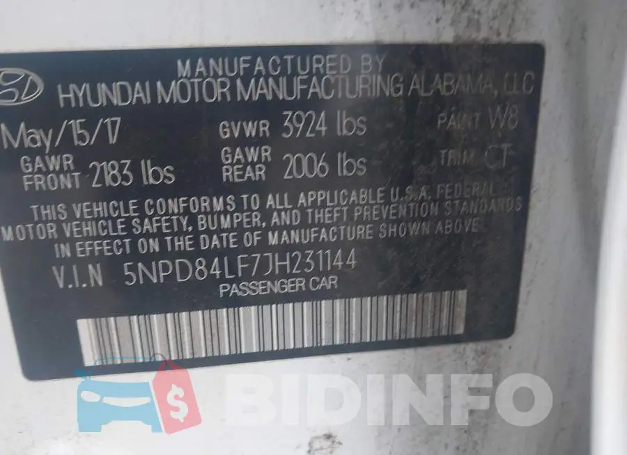 5NPD84LF7JH231144 Photo# 9