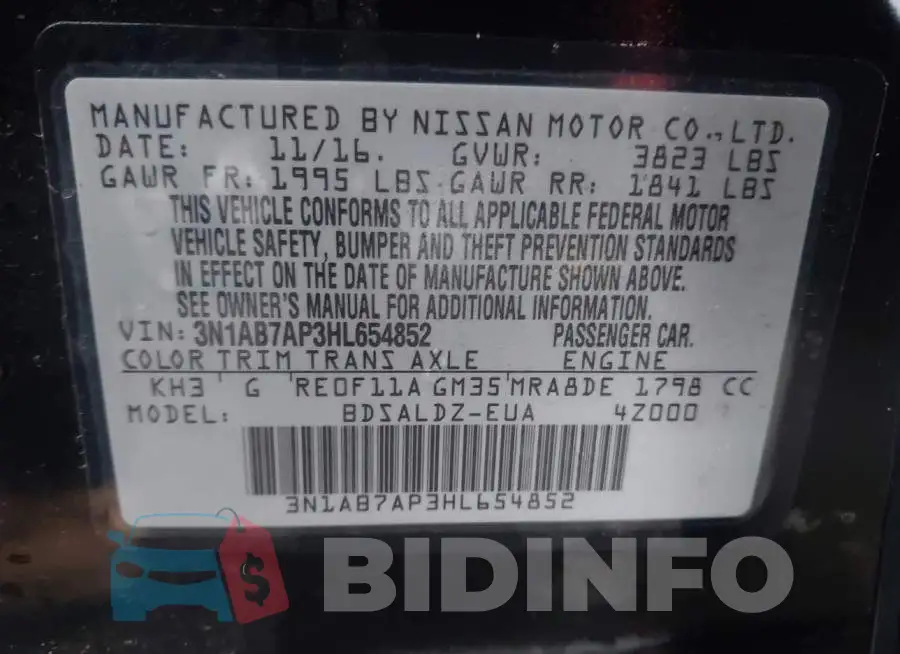 3N1AB7AP3HL654852 Photo# 9