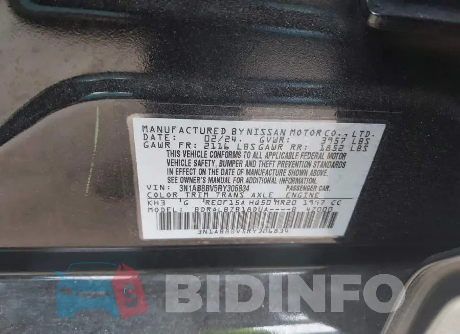 3N1AB8BV5RY306834 Photo# 9