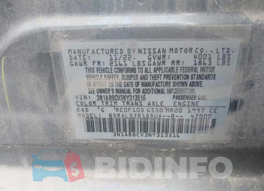 3N1AB8CV3NY313516 Photo# 9