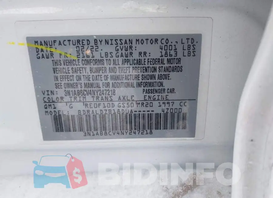 3N1AB8CV4NY247218 Photo# 9