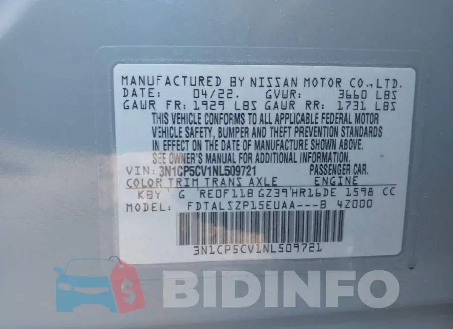 3N1CP5CV1NL509721 Photo# 9