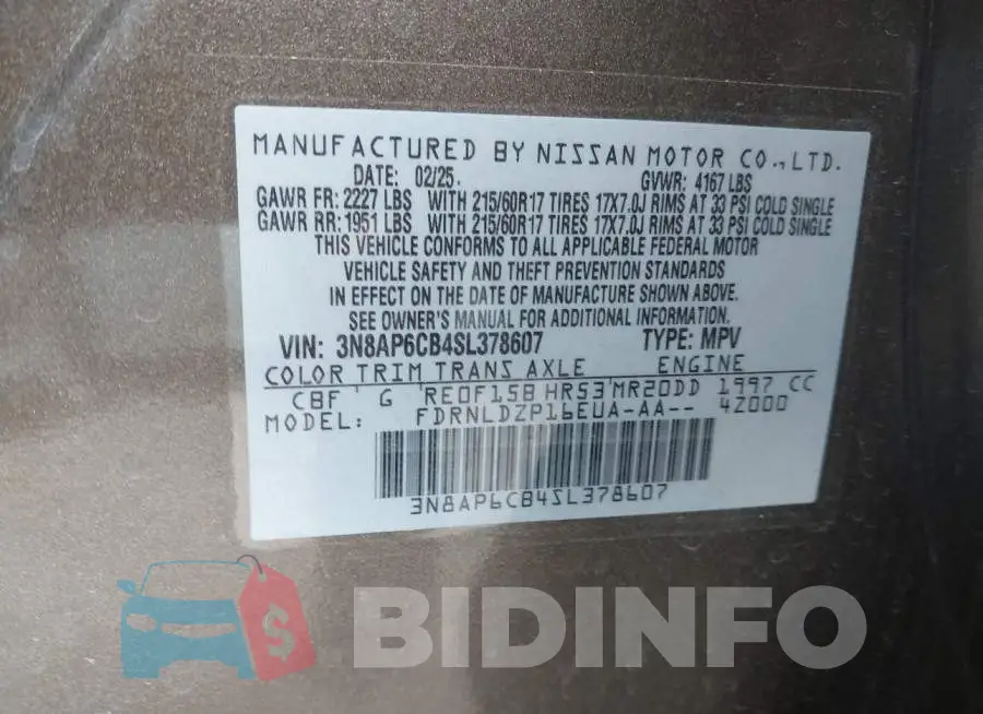 3N8AP6CB4SL378607 Photo# 9