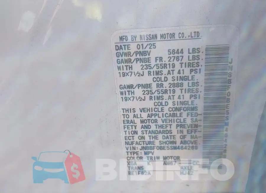 JN8BF0BE5SM464269 Photo# 9